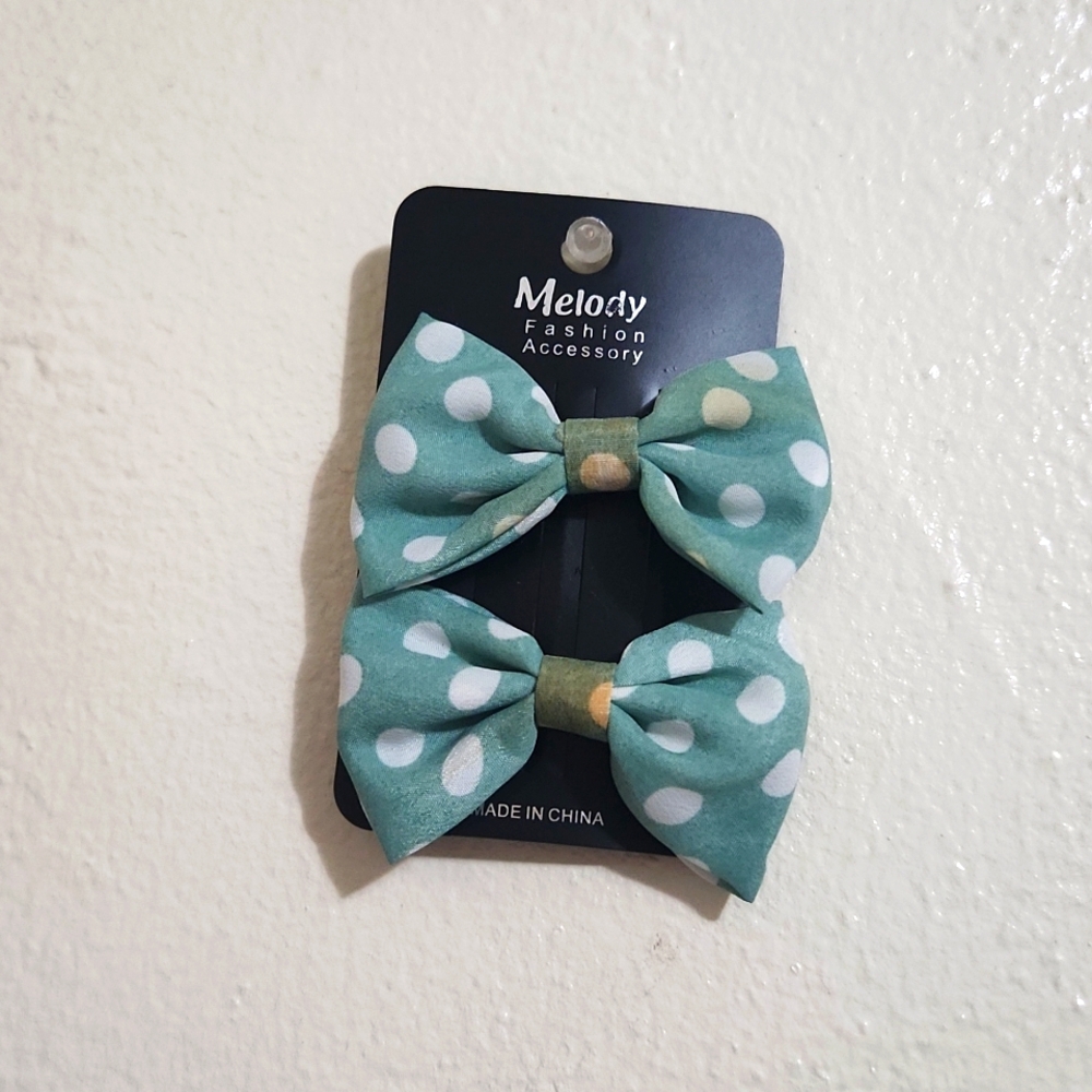 Polkadot Bow Hair Clips Set